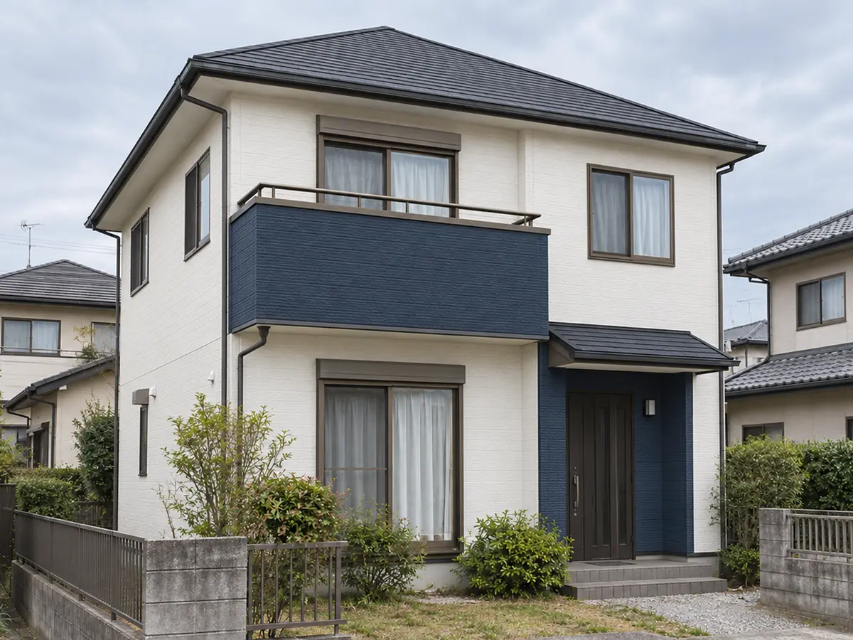 塗り替えを終えた明るい戸建住宅の外観